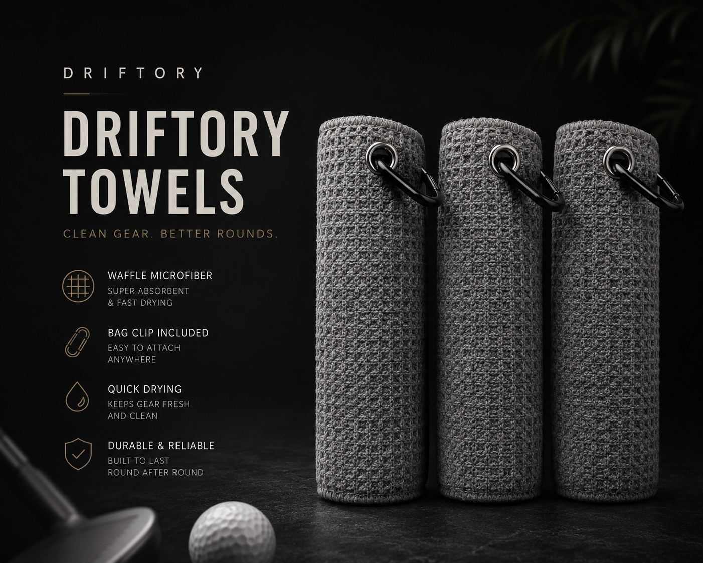 3 Pack Quality Golf Towels