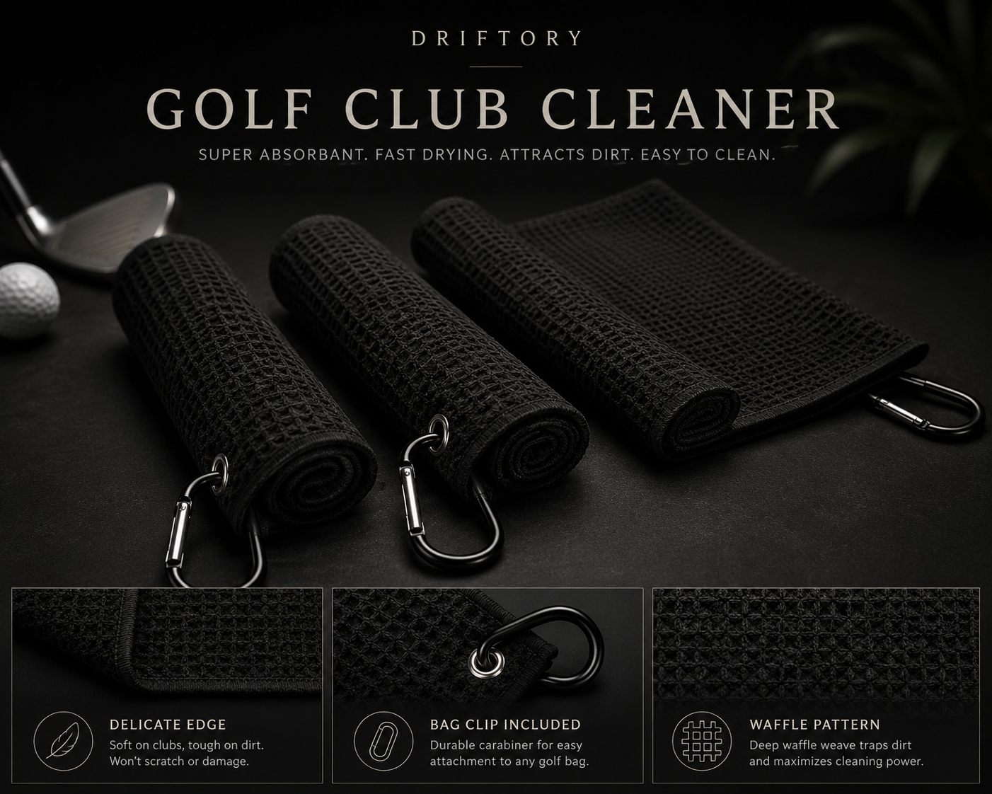 3 Pack Quality Golf Towels